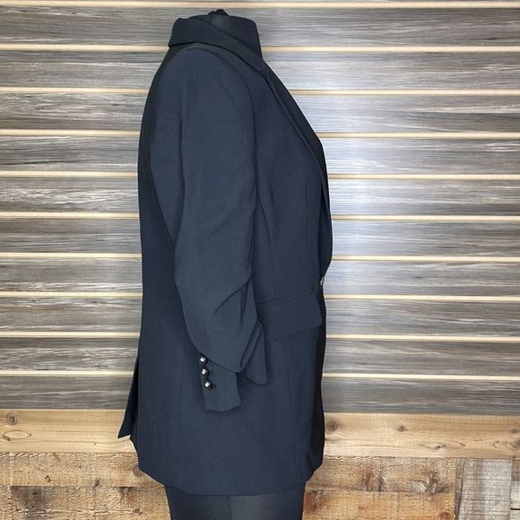 Dkny Petite Plaid Cuffed-Sleeve Blazer-4P - Picture 4 of 6